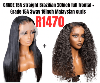 20inch straight full frontal + 3way 18inch Malaysian curls - Avum Fashion Haven