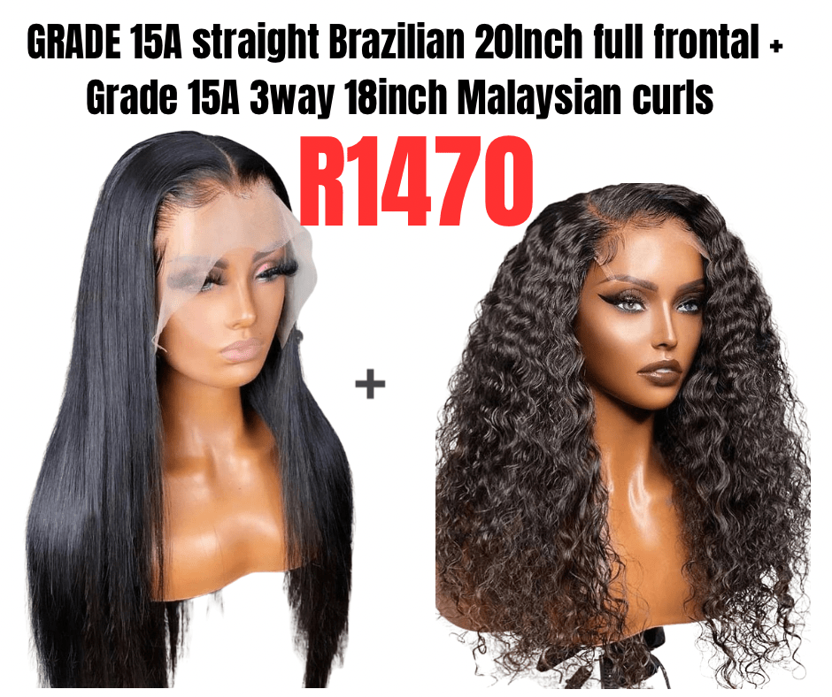 20inch straight full frontal + 3way 18inch Malaysian curls - Avum Fashion Haven