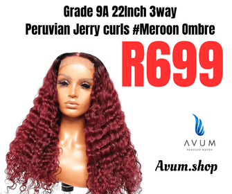 22inch Jerry curls meroon - Avum Fashion Haven
