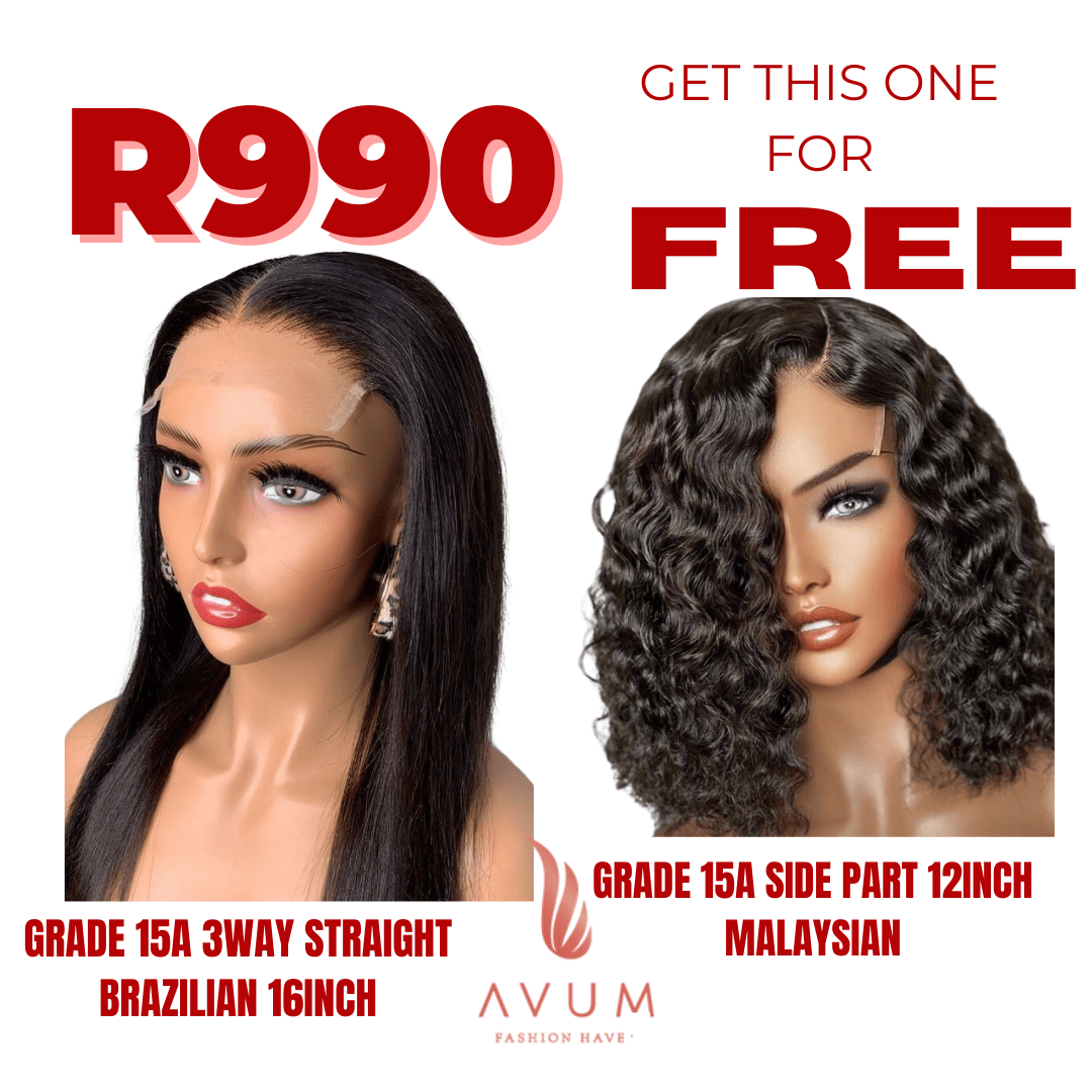 3way straight 16Inch + free 12Inch Malaysian - Avum Fashion Haven