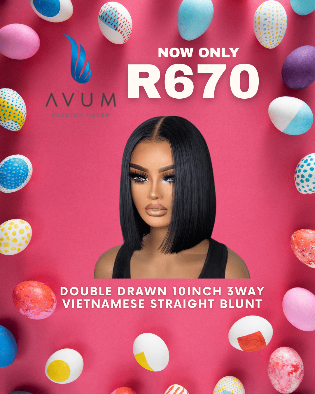 3way straight Vietnamese 10inch bob - Avum Fashion Haven