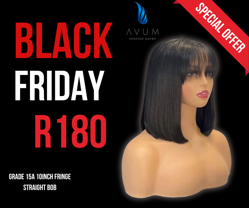 Grade 15A straight Brazilian fringe bob