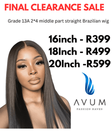 Brazilian middle part straight~ grade 13A - Avum Fashion Haven