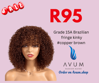 Copper Brown fringe kinky - Avum Fashion Haven