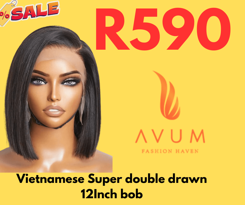 Double drawn 12inch bob - Avum Fashion Haven