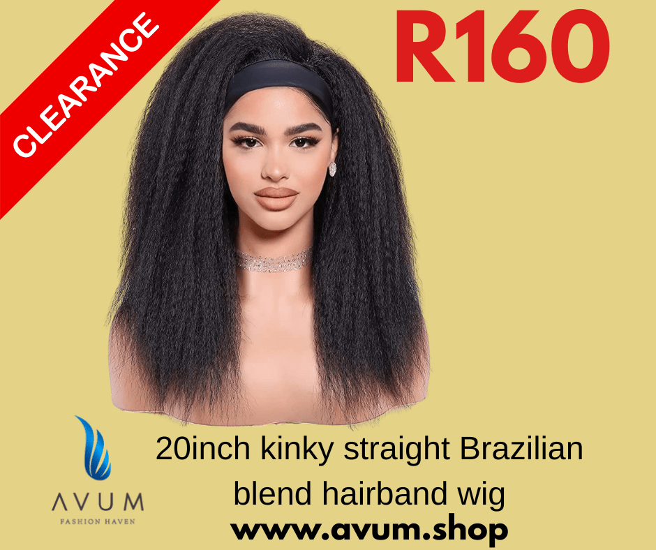 Hair band 20inch kinky straight Brazilian blend - Avum Fashion Haven