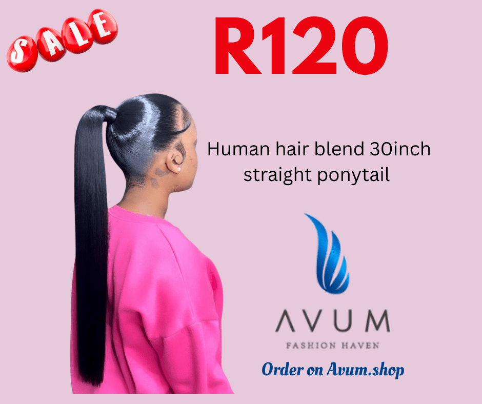 Human Blend 30inch pony tail - Avum Fashion Haven