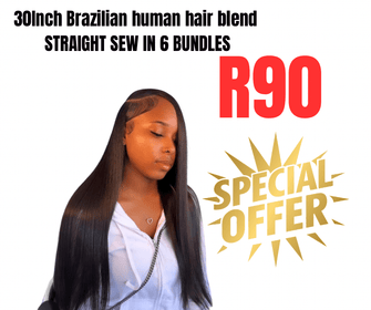 Human blend 30inch straight 6 bundles - Avum Fashion Haven