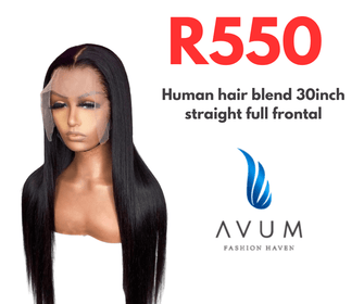 Human hair blend 30inch straight full frontal - Avum Fashion Haven