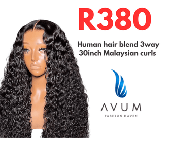 Human hair blend 3way 30inch curls - Avum Fashion Haven