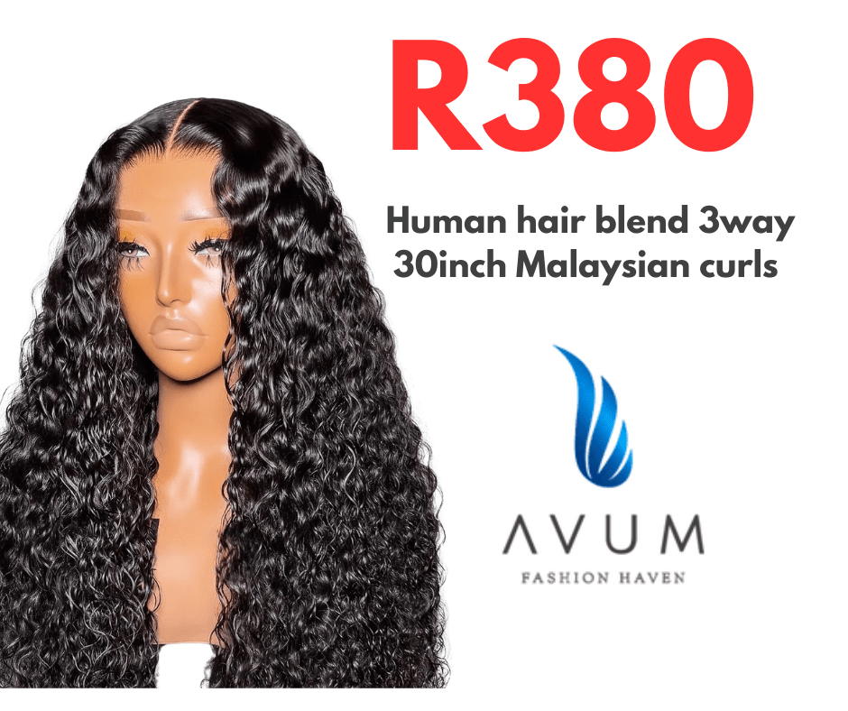 Human hair blend 3way 30inch curls - Avum Fashion Haven