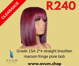 Meroon fringe pixie bob - Avum Fashion Haven