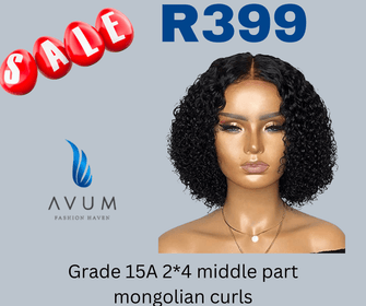 Middle part 10inch Mongolian curls - Avum Fashion Haven